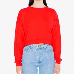 American Apparel Super Soft Cropped Sweatshirt - Red - One Size